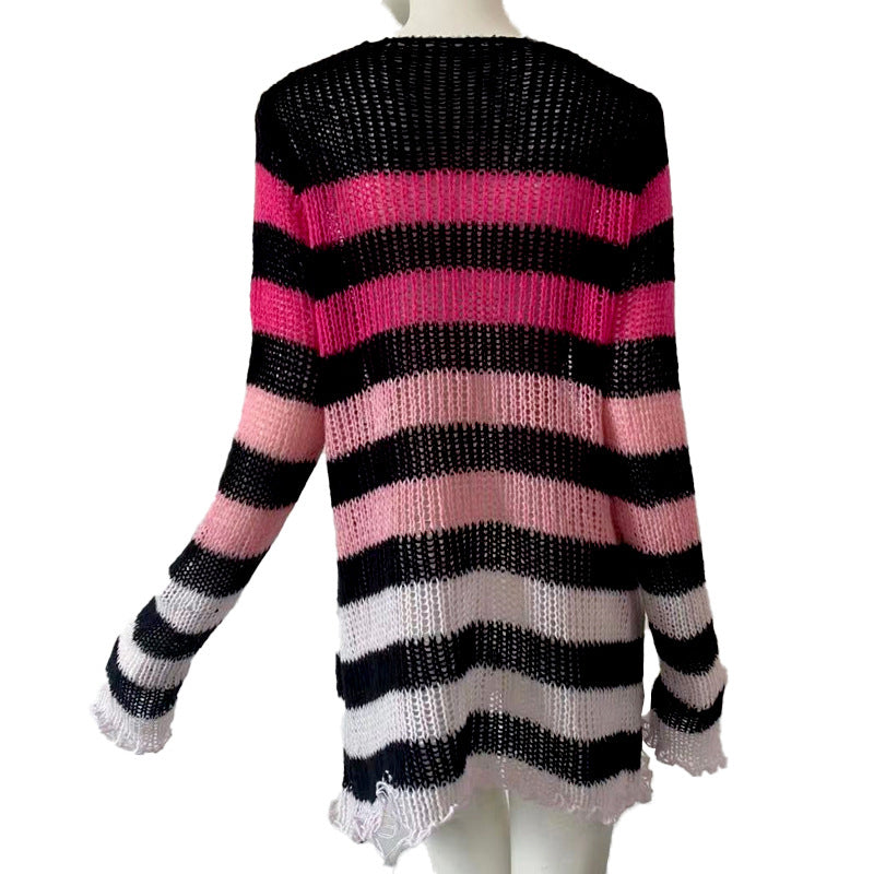 Loose Broken Sweater Dress