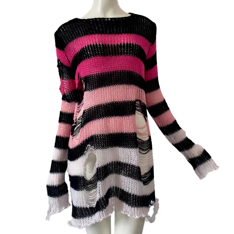 Loose Broken Sweater Dress