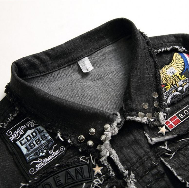Live to Ride Skull Sleeveless Denim Vest