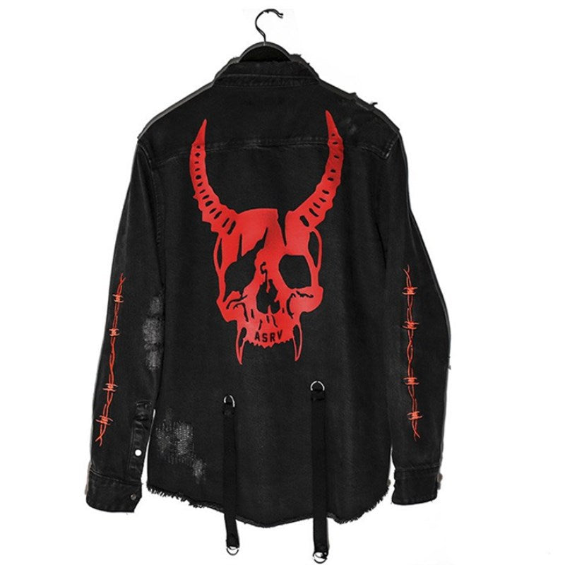 Rebel Red Skull & Cobra Denim Jacket