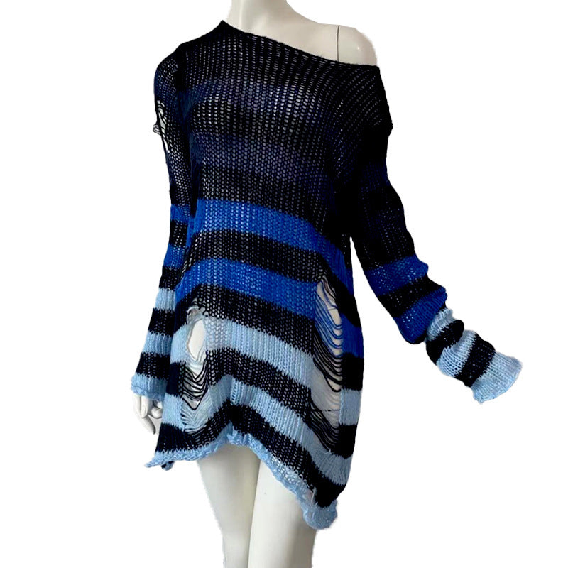 Loose Broken Sweater Dress