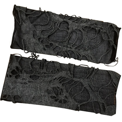 Distressed Black Fingerless Gloves for Gothic Beggar Cosplay