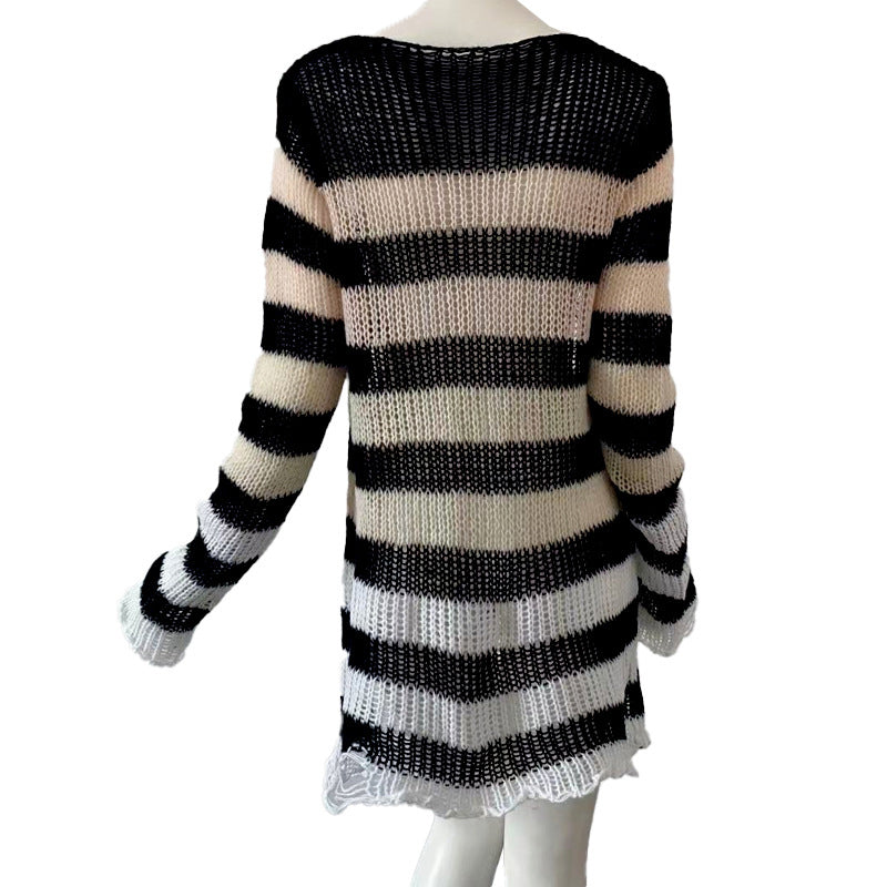 Loose Broken Sweater Dress