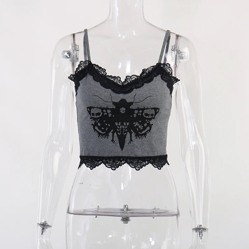 Goth Moth Crop Top