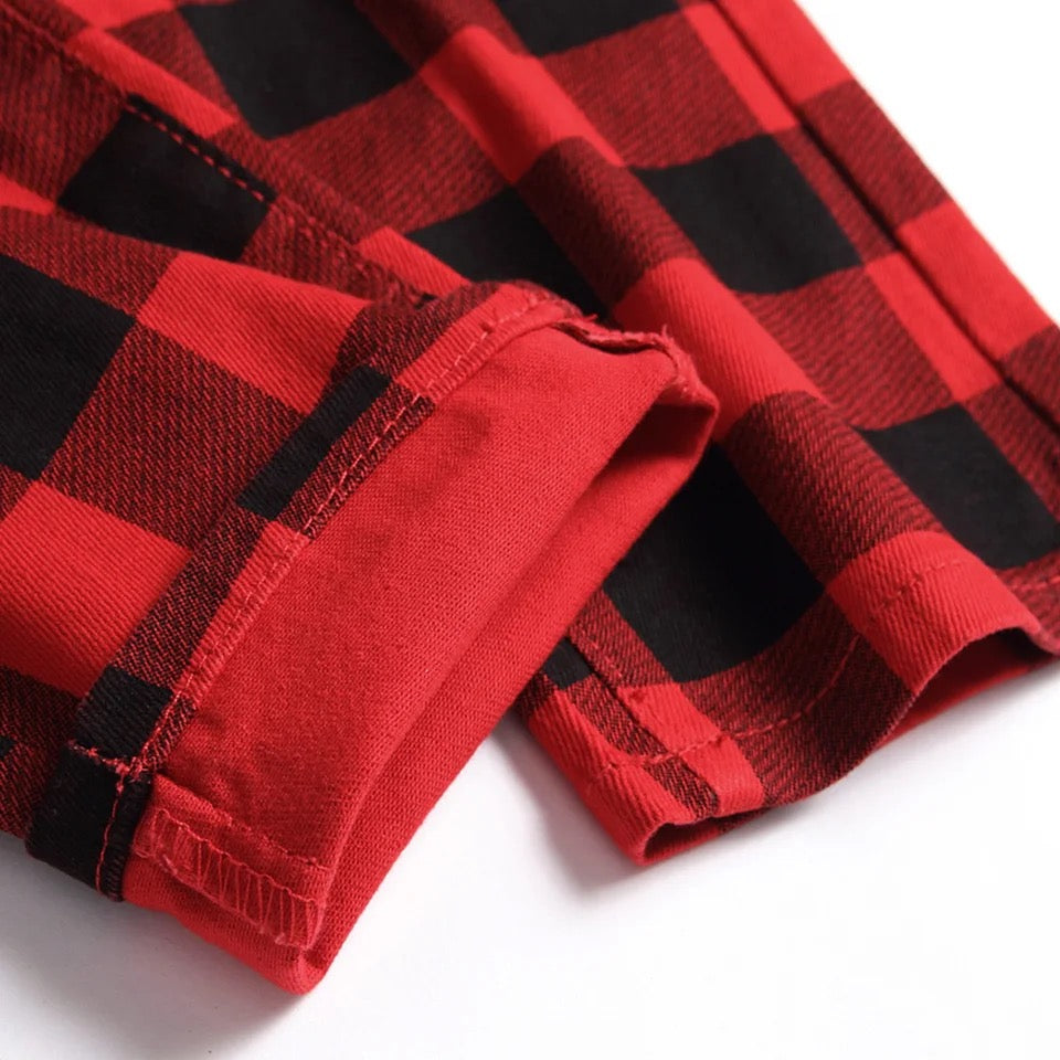Red Plaid Tartan Trousers