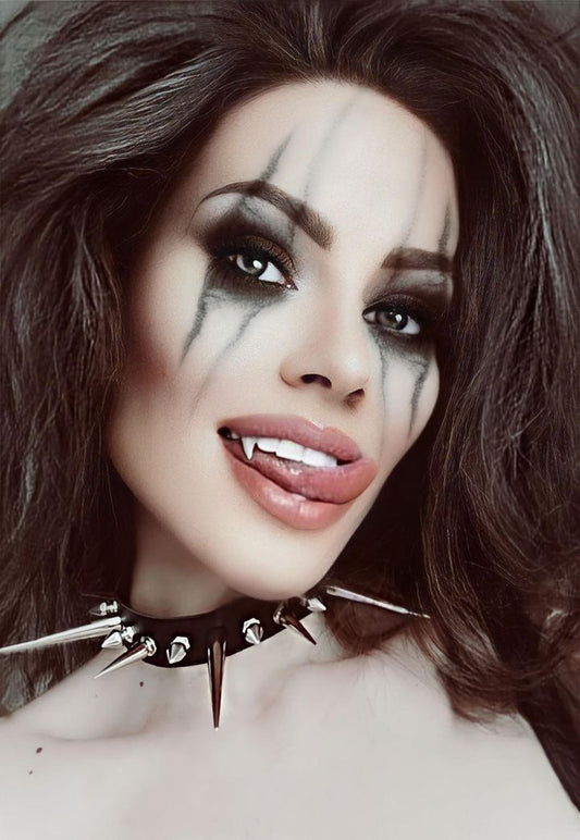 Gothic Studded Spike Choker Necklace