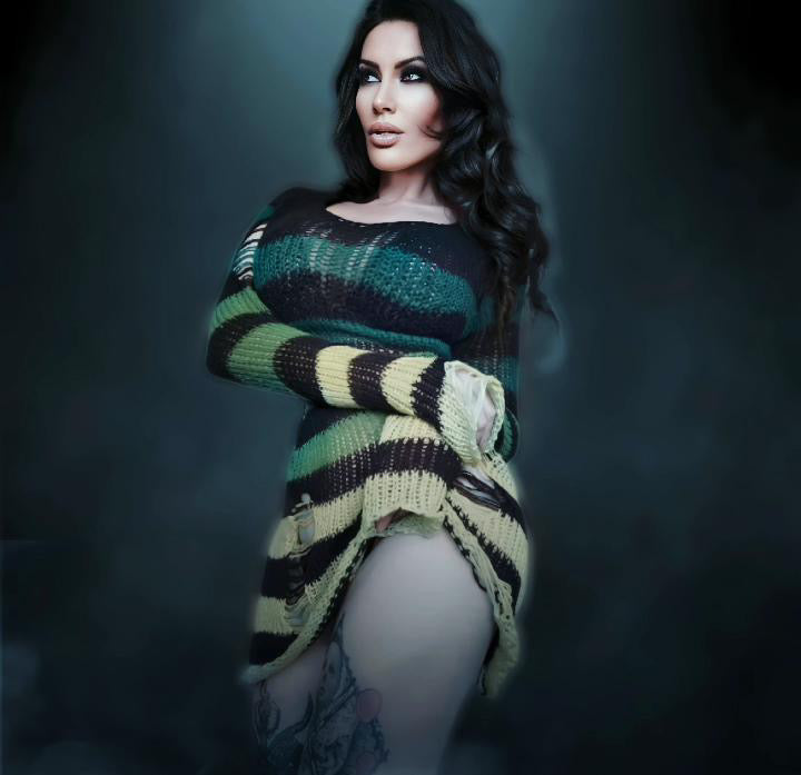 Loose Broken Sweater Dress