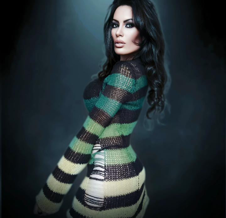 Loose Broken Sweater Dress