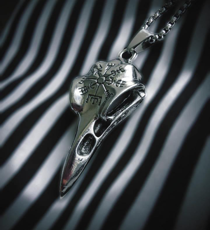 Nordic Crow Skull Necklace