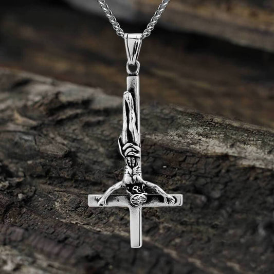 "Divine Humility" Stainless Steel Petrine Cross Pendant