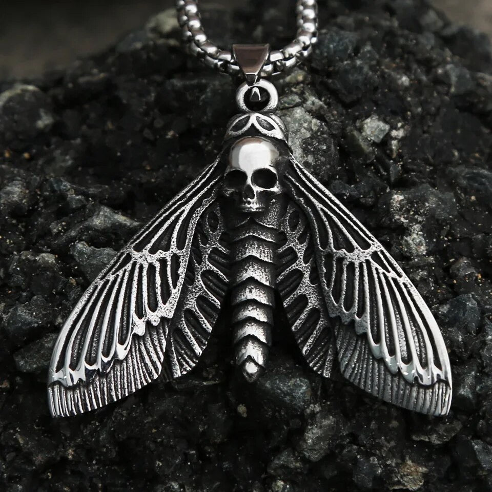 Moth's Demise Steel Pendant