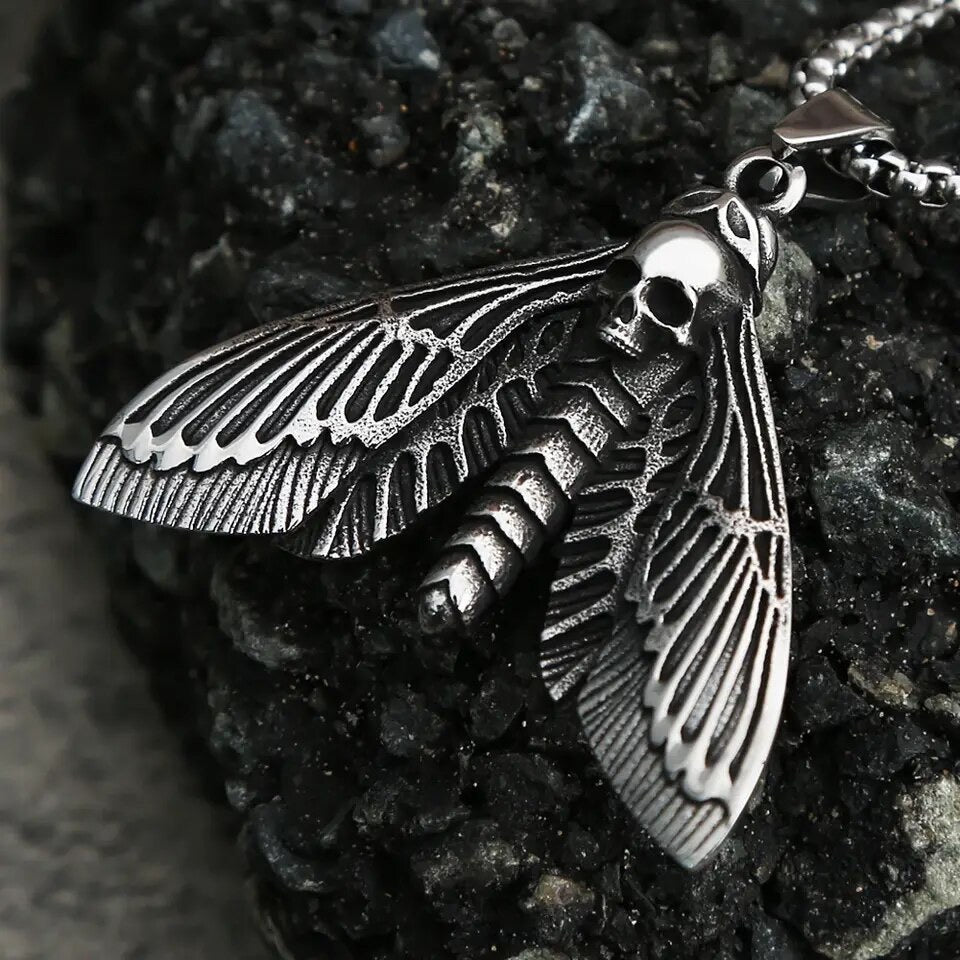 Moth's Demise Steel Pendant