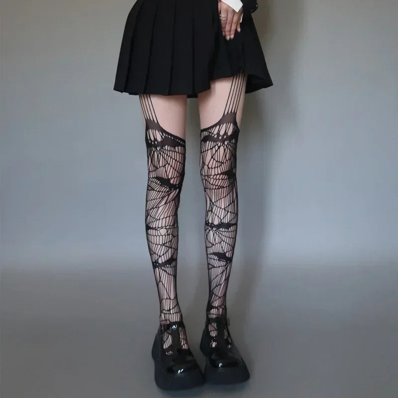 Bat Fishnet Punk Tights