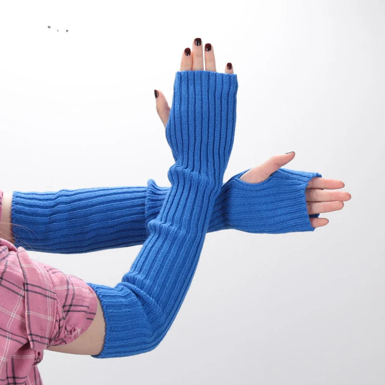 Edgy Knitted Fingerless Arm Warmers