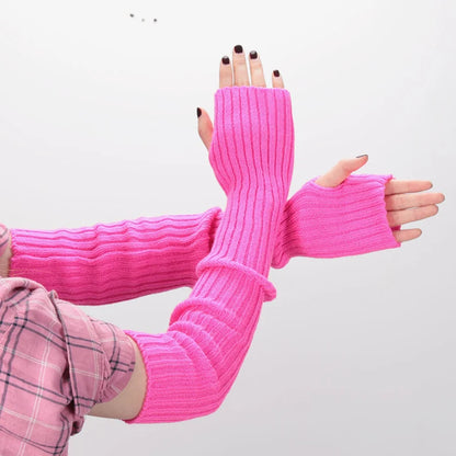 Edgy Knitted Fingerless Arm Warmers