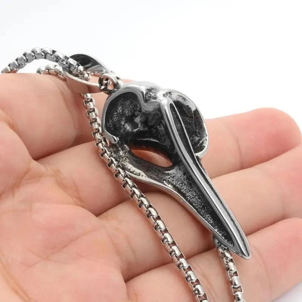 Nordic Crow Skull Necklace