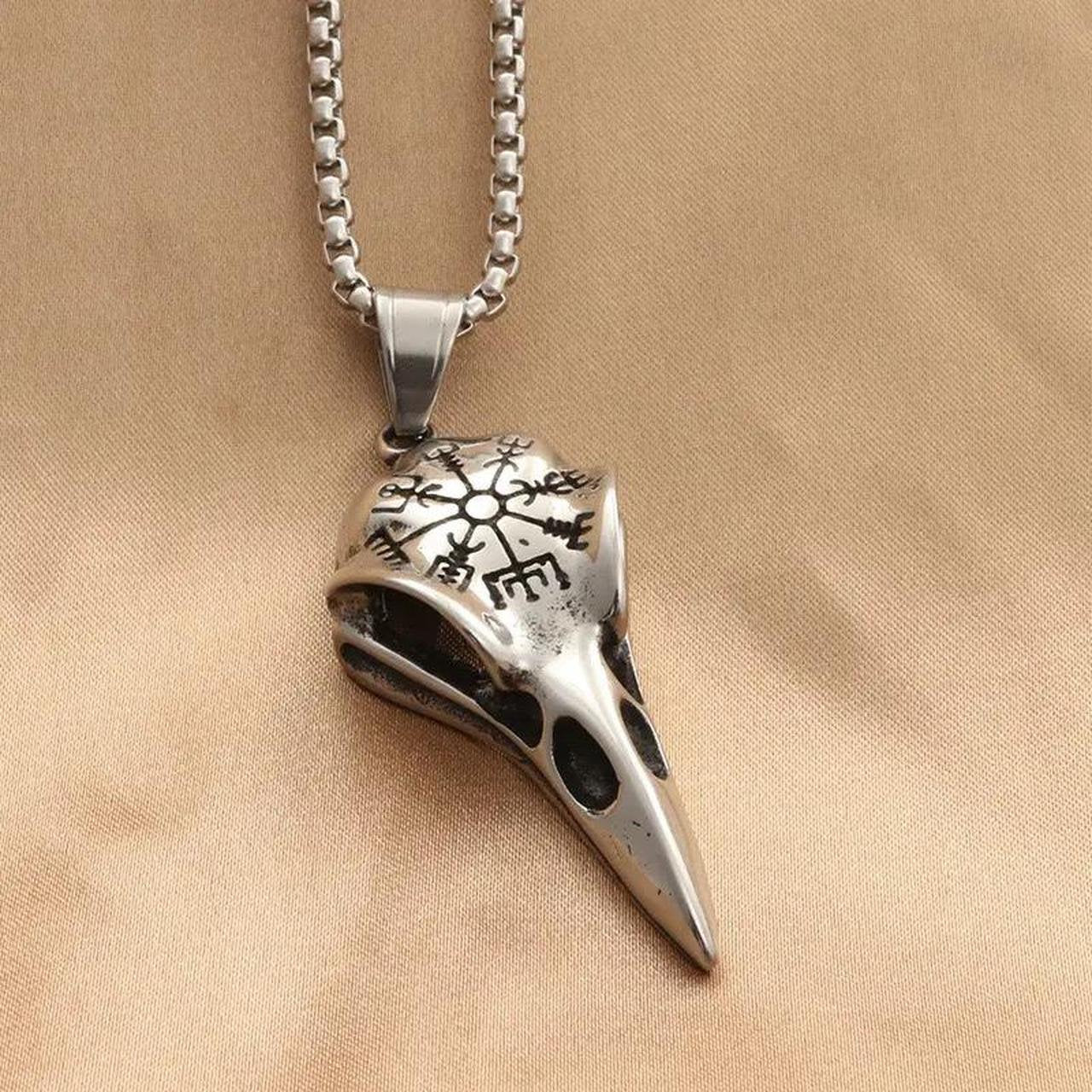 Nordic Crow Skull Necklace