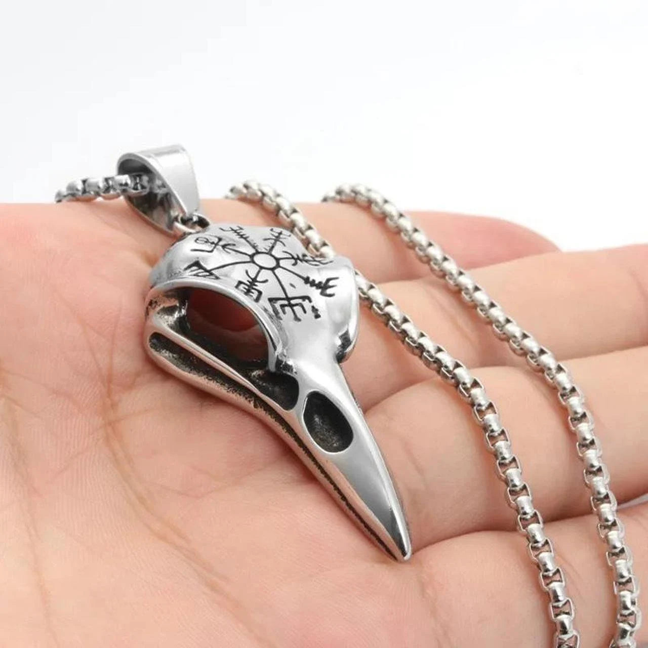 Nordic Crow Skull Necklace