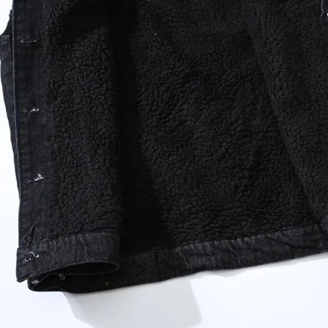 Edgy Black Sleeveless Denim Vest with Cozy Fleece Lining