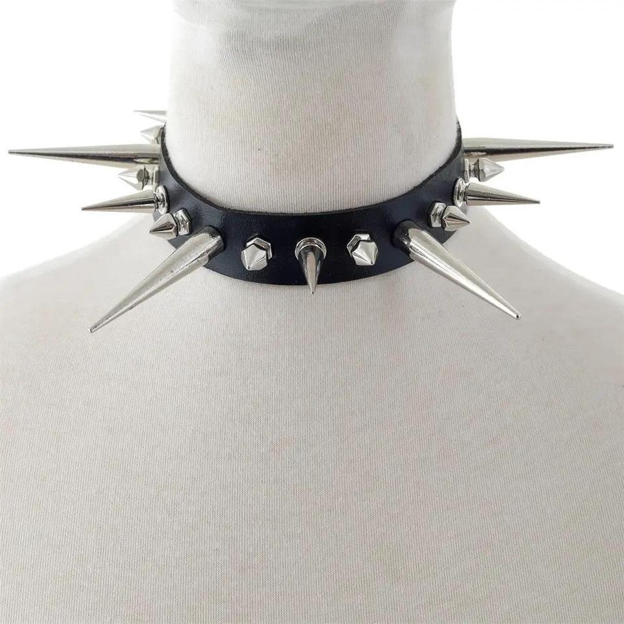 Gothic Studded Spike Choker Necklace