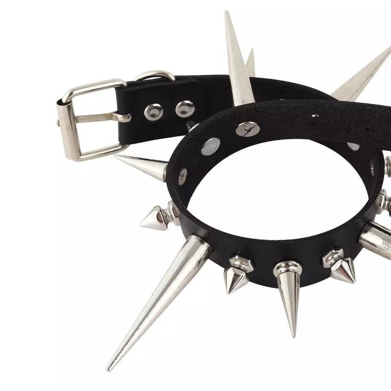 Gothic Studded Spike Choker Necklace