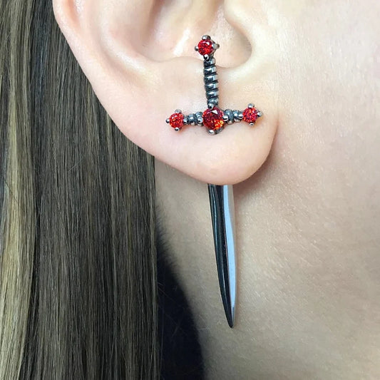 Accessorize with Attitude: Elevate Your Alternative Look with Screwback Sword Earrings