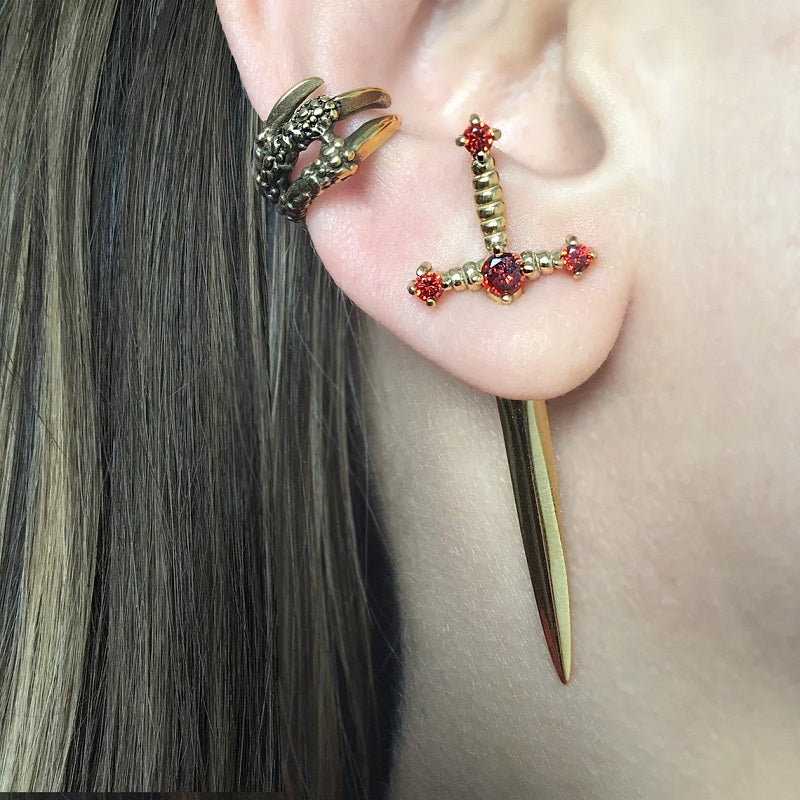 JSJOY Gothic Earrings For Women Sword Earrings, Goth Dagger Screw