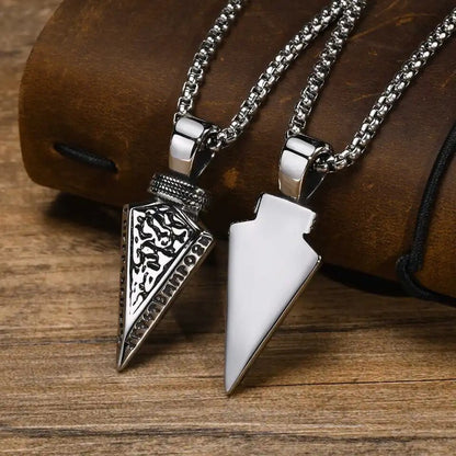 Warrior's Resolve: Stainless Steel Spear Head Pendant