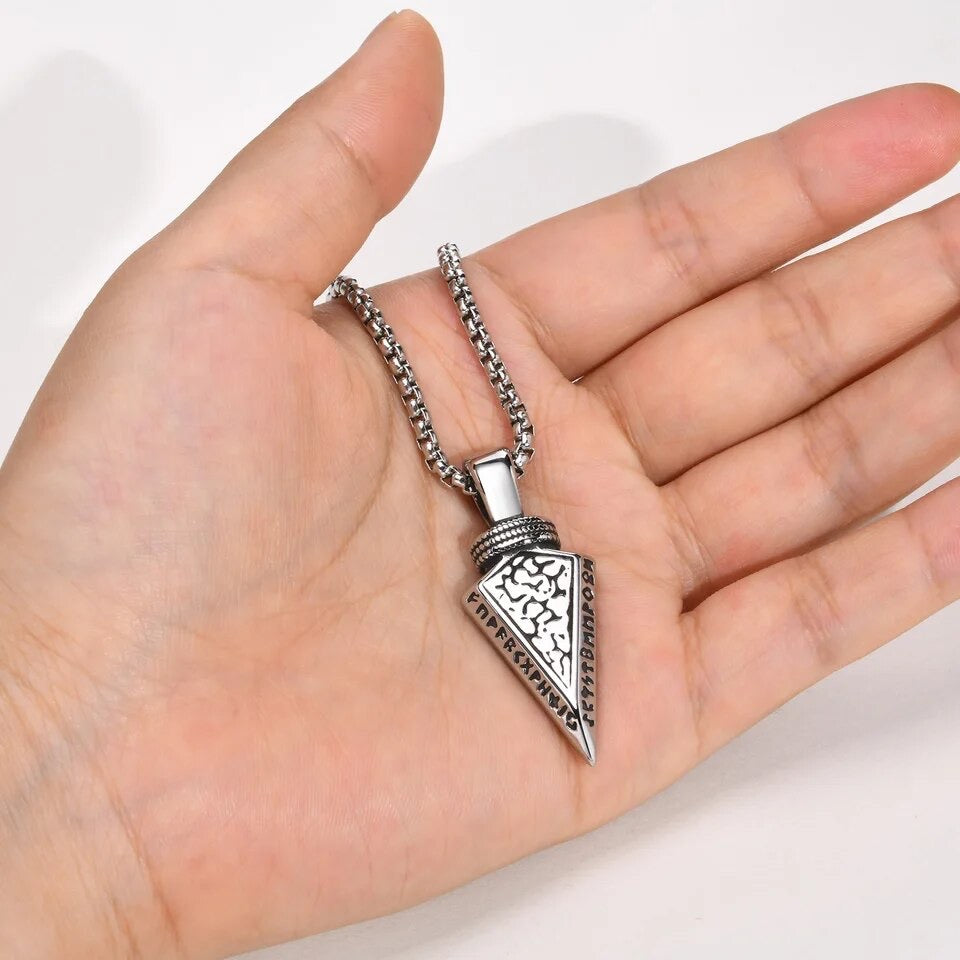 Warrior's Resolve: Stainless Steel Spear Head Pendant