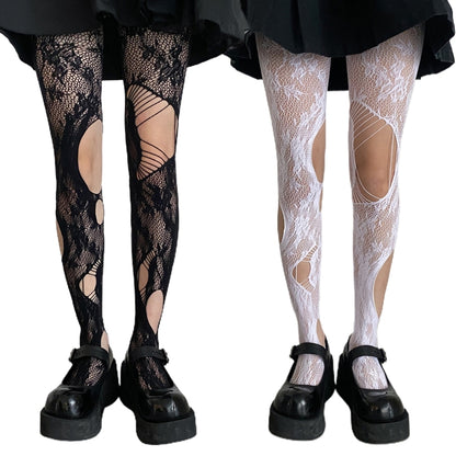 Gothic Fishnet Ripped Holes Tights