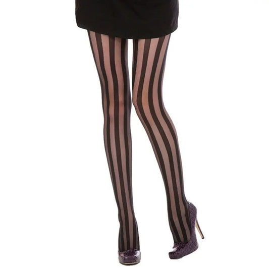 Sheer Vertical Stripe Tights