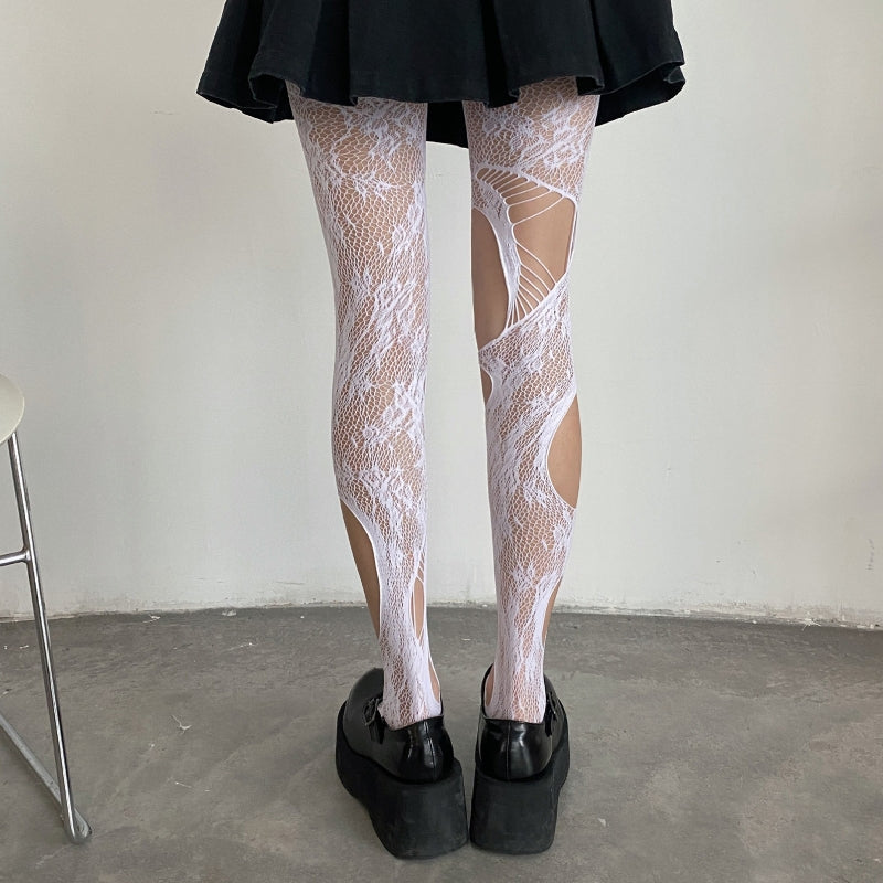 Gothic Fishnet Ripped Holes Tights