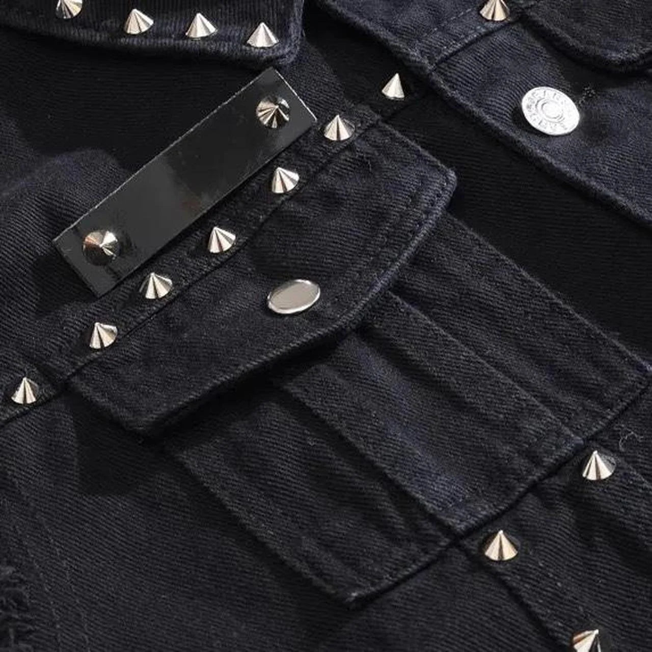 Studded Gothic Punk Sleeveless Denim Vest